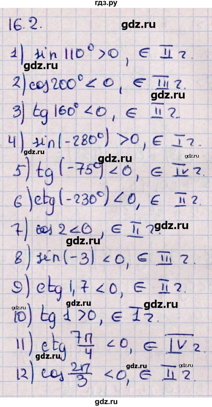 ГДЗ по алгебре 10 класс Мерзляк  Базовый уровень задание - 16.2, Решебник к учебнику 2022
