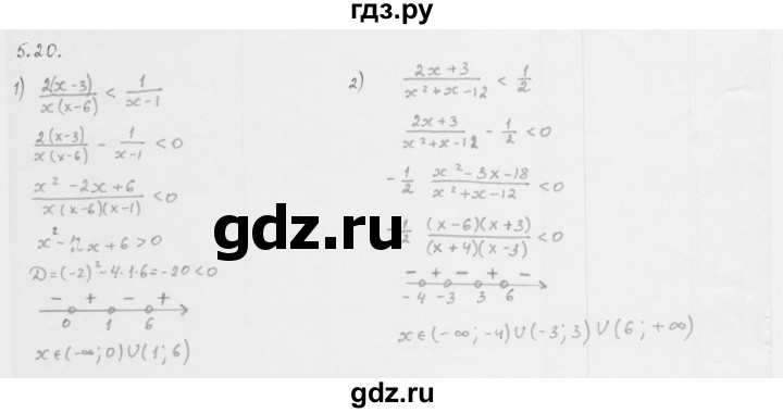 ГДЗ по алгебре 10 класс Мерзляк  Базовый уровень задание - 5.20, Решебник к учебнику 2013