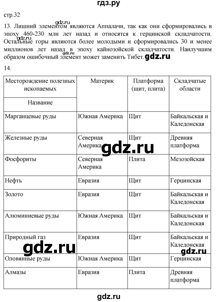 ГДЗ по географии 7 класс  Кузнецов   страница - 32, Решебник 2023