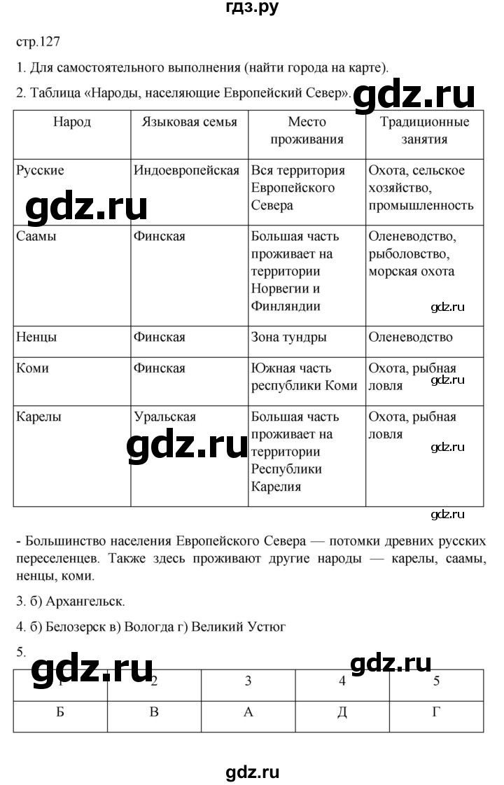 ГДЗ по географии 9 класс  Алексеев   страница - 127, Решебник к учебнику 2023