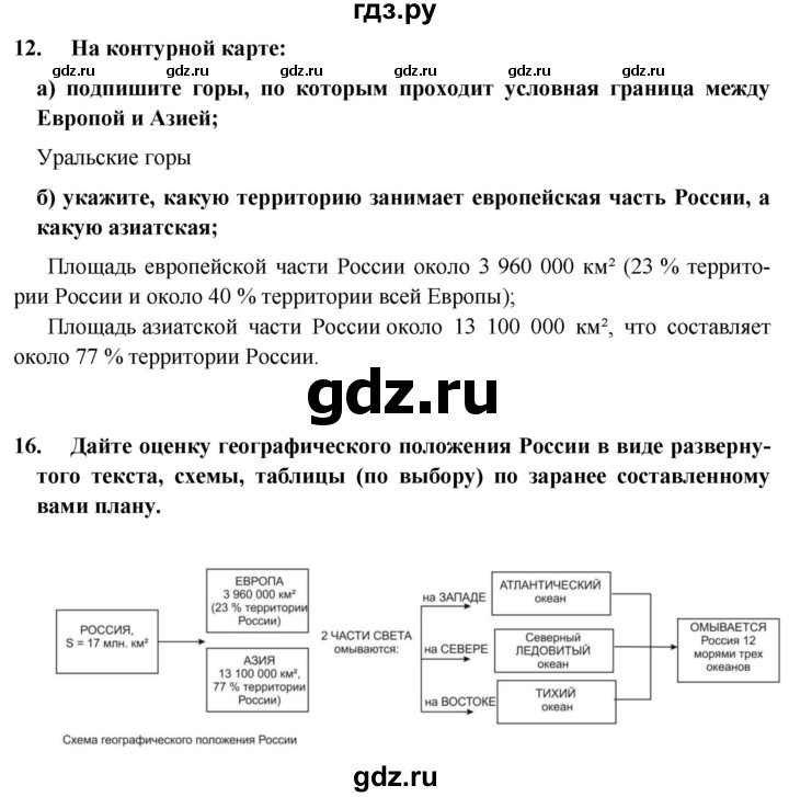 ГДЗ по географии 8 класс Николина мой тренажер (Алексеева)  страница - 8, Решебник 2016