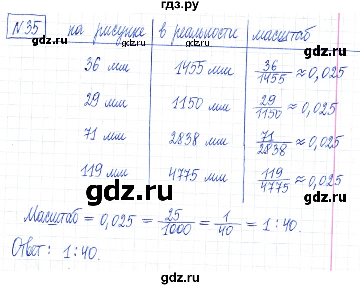 ГДЗ по математике 6 класс Муравин   §2 - 35, Решебник