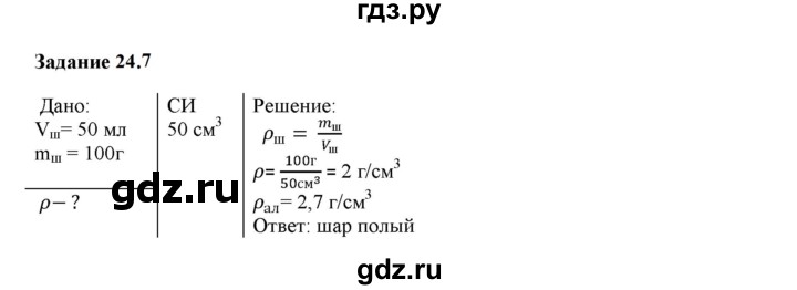 ГДЗ по физике 7 класс Ханнанова рабочая тетрадь Базовый уровень §24 - 24.7, Решебник к тетради 2023