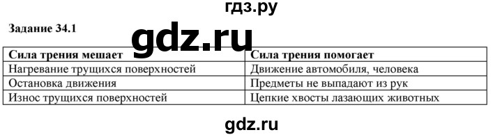 ГДЗ по физике 7 класс Ханнанова рабочая тетрадь (Перышкин) Базовый уровень §34 - 34.1, Решебник к тетради 2023