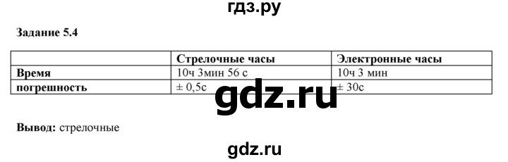 ГДЗ по физике 7 класс Ханнанова рабочая тетрадь (Перышкин) Базовый уровень §5 - 5.4, Решебник к тетради 2023