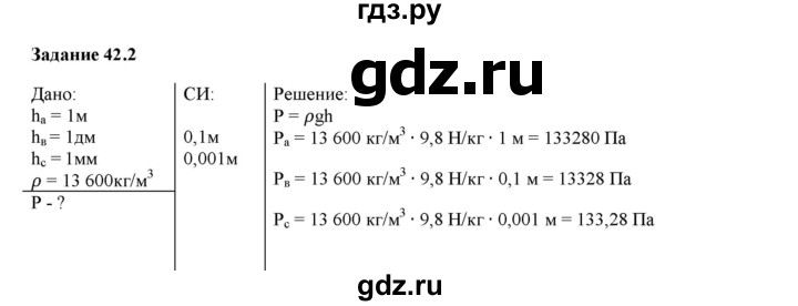 ГДЗ по физике 7 класс Ханнанова рабочая тетрадь (Перышкин) Базовый уровень §42 - 42.2, Решебник к тетради 2023