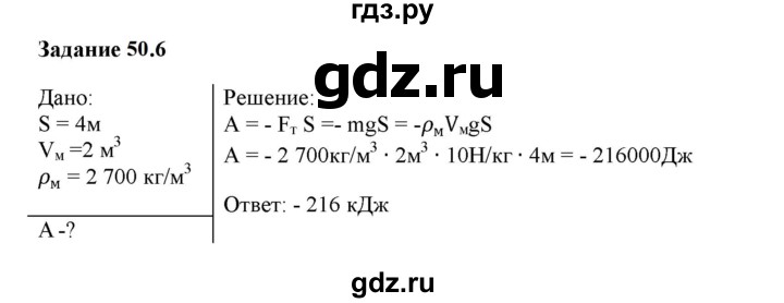 ГДЗ по физике 7 класс Ханнанова рабочая тетрадь (Перышкин) Базовый уровень §50 - 50.6, Решебник к тетради 2023