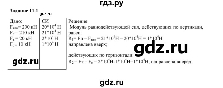 ГДЗ по физике 9 класс Гутник рабочая тетрадь  глава №1 / § 11 - 1, Решебник №1