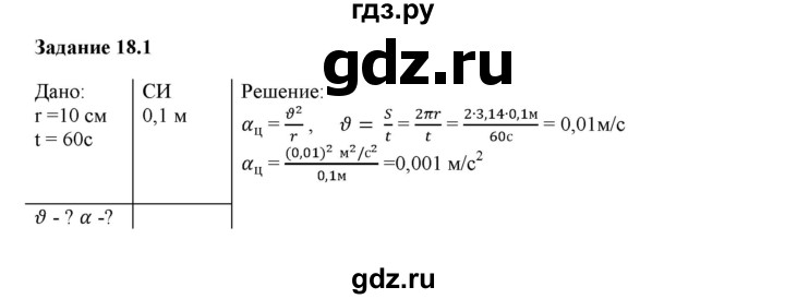 ГДЗ по физике 9 класс Гутник рабочая тетрадь  глава №1 / § 18 - 1, Решебник №1