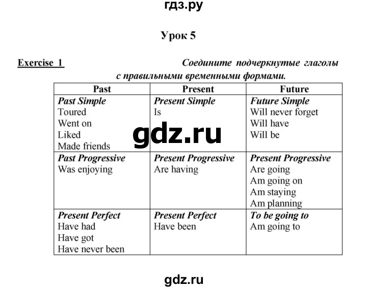 ГДЗ по английскому языку 5 класс Кузовлев рабочая тетрадь   unit 8 / lesson 5 - 1, Решебник 2023