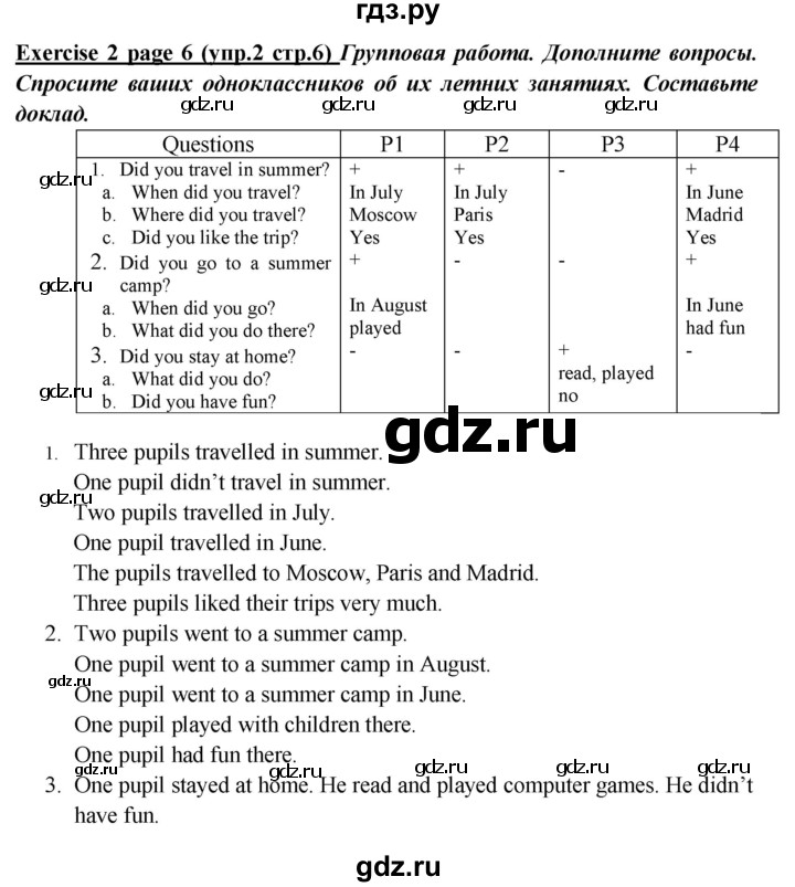 ГДЗ по английскому языку 5 класс Кузовлев рабочая тетрадь   unit 1 / lesson 3 - 2, Решебник №1 2013