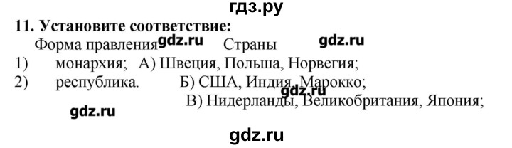 ГДЗ по географии 10‐11 класс  Гладкий Мой тренажер Базовый и углубленный уровень Политическая карта - 11, Решебник