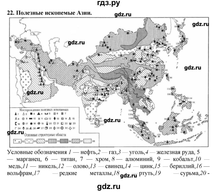 ГДЗ по географии 10‐11 класс  Гладкий Мой тренажер Базовый и углубленный уровень Зарубежная Азия - 22, Решебник