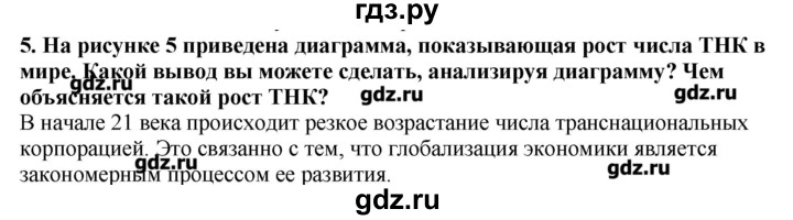 ГДЗ по географии 10‐11 класс  Гладкий Мой тренажер Базовый и углубленный уровень География мировой экономики - 5, Решебник