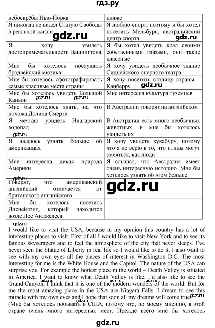 ГДЗ по английскому языку 7 класс Афанасьева Rainbow  часть 1. страница - 113, Решебник №1 2017