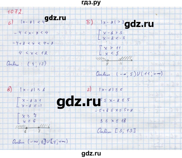 ГДЗ по алгебре 8 класс  Макарычев  Углубленный уровень упражнение - 1072, Решебник №1 к учебнику 2018