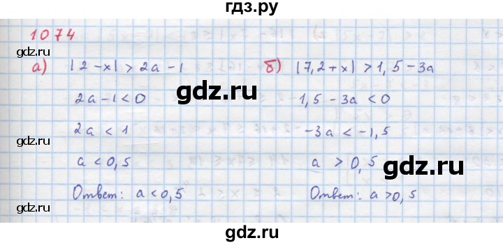 ГДЗ по алгебре 8 класс  Макарычев  Углубленный уровень упражнение - 1074, Решебник №1 к учебнику 2018