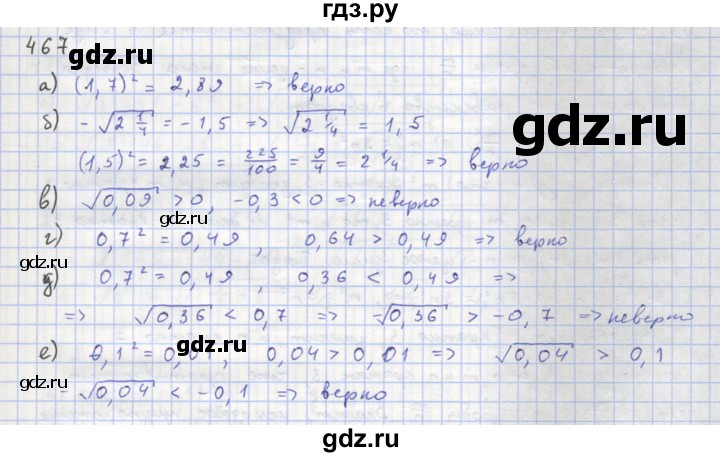ГДЗ по алгебре 8 класс  Макарычев  Углубленный уровень упражнение - 467, Решебник №1 к учебнику 2018