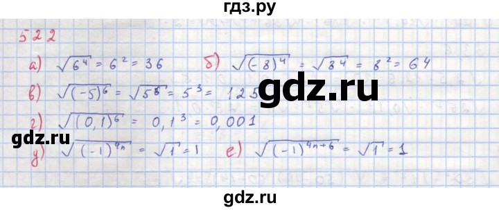 ГДЗ по алгебре 8 класс  Макарычев  Углубленный уровень упражнение - 522, Решебник №1 к учебнику 2018