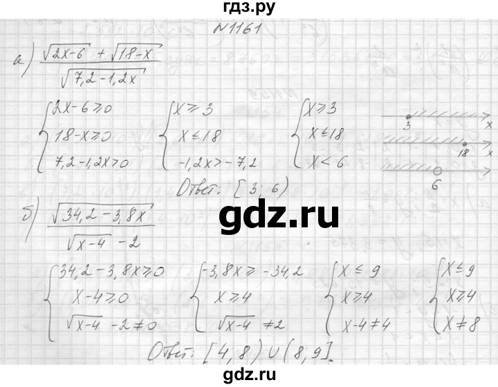 ГДЗ по алгебре 8 класс  Макарычев  Углубленный уровень упражнение - 1161, Решебник к учебнику 2014