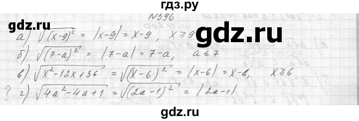 ГДЗ по алгебре 8 класс  Макарычев  Углубленный уровень упражнение - 596, Решебник к учебнику 2014