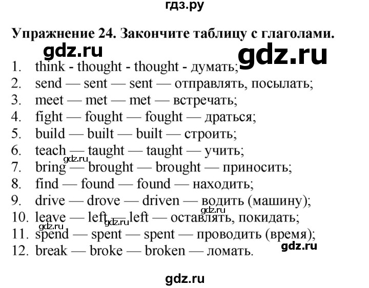 ГДЗ по английскому языку 7 класс Афанасьева рабочая тетрадь Rainbow  unit three - 24, Решебник 2024