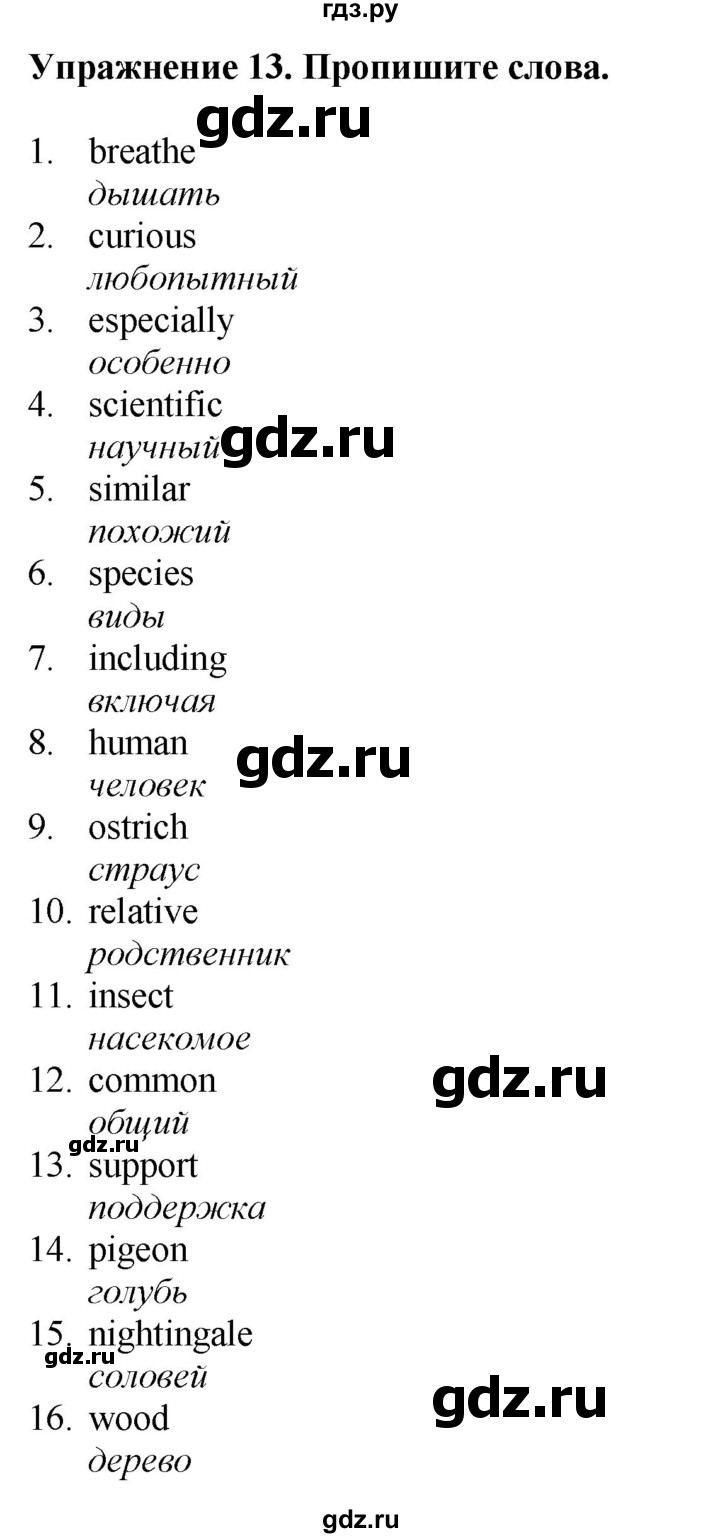ГДЗ по английскому языку 7 класс Афанасьева рабочая тетрадь Rainbow  unit four - 13, Решебник 2024