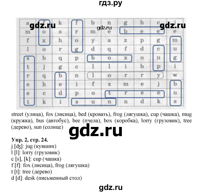 ГДЗ по английскому языку 2 класс Афанасьева рабочая тетрадь rainbow  страница № - 24, Решебник №1