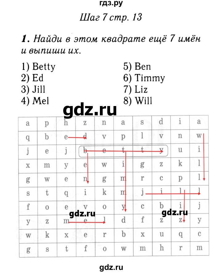 ГДЗ по английскому языку 2 класс Афанасьева рабочая тетрадь Rainbow  страница - 13, Решебник 2017 №3