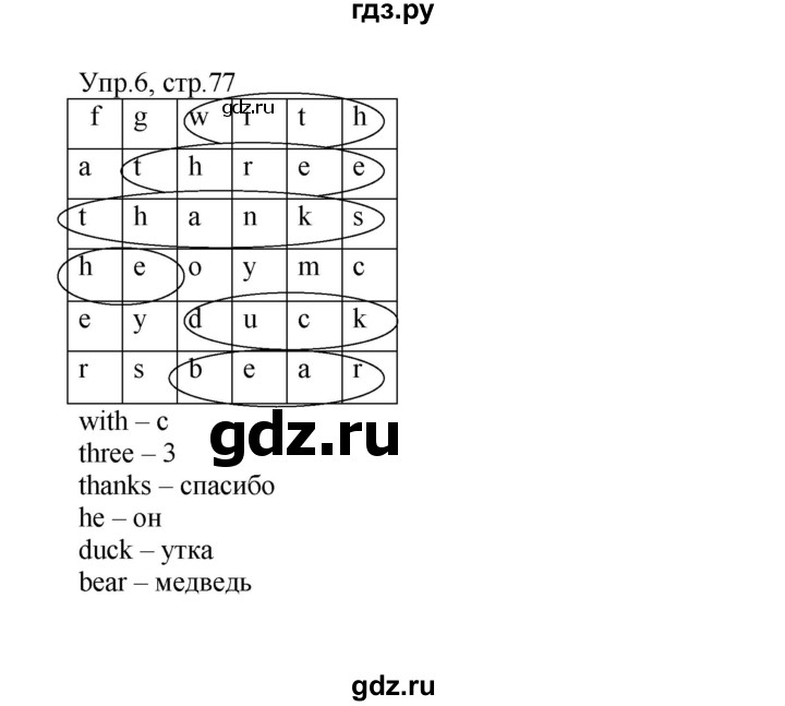 ГДЗ по английскому языку 2 класс Верещагина  Углубленный уровень часть 1. страница - 77, Решебник №1 2017