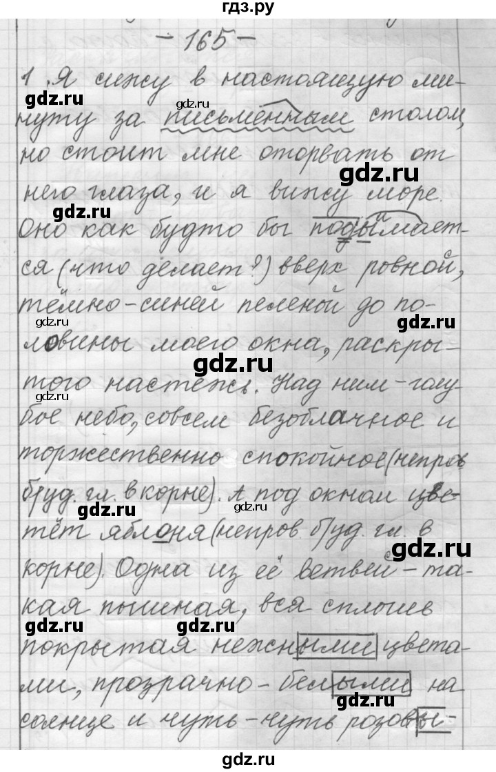 ГДЗ по русскому языку 6 класс Шмелев   глава 3 - 165, Решебник