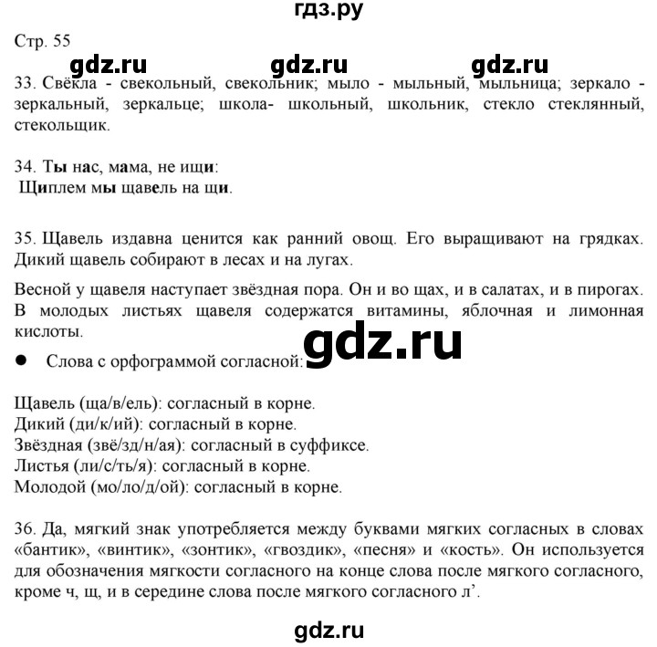 ГДЗ по русскому языку 2 класс Желтовская   часть 2. страница - 55, Решебник 2023