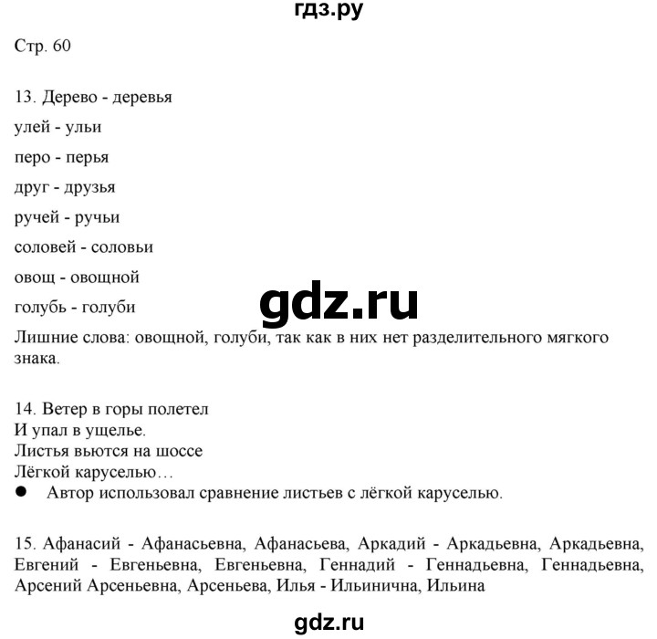 ГДЗ по русскому языку 2 класс Желтовская   часть 2. страница - 60, Решебник 2023