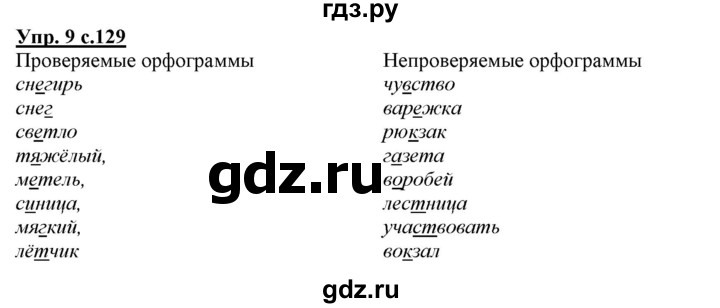 ГДЗ по русскому языку 2 класс Желтовская   часть 1. страница - 129, Решебник №1 2013