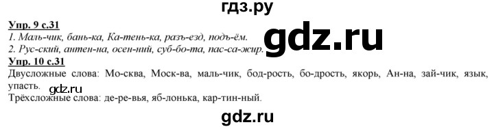 ГДЗ по русскому языку 2 класс Желтовская   часть 1. страница - 31, Решебник №1 2013