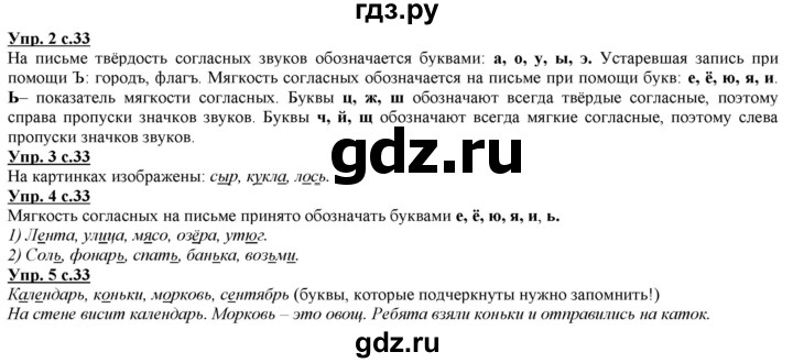 ГДЗ по русскому языку 2 класс Желтовская   часть 1. страница - 33, Решебник №1 2013