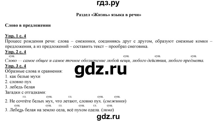 ГДЗ по русскому языку 2 класс Желтовская   часть 2. страница - 4, Решебник №1 2013