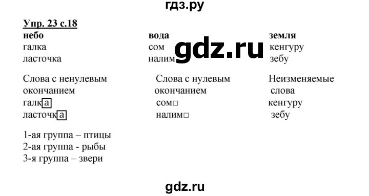 ГДЗ по русскому языку 2 класс Байкова рабочая тетрадь  тетрадь №1 - 23, Решебник №1