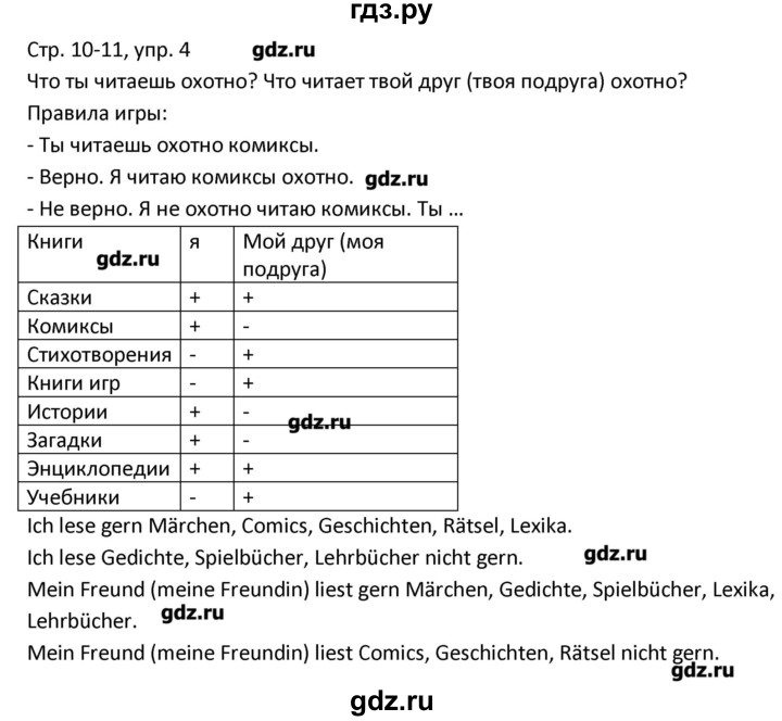 ГДЗ по немецкому языку 4 класс Гальскова рабочая тетрадь  страница - 11, Решебник №1