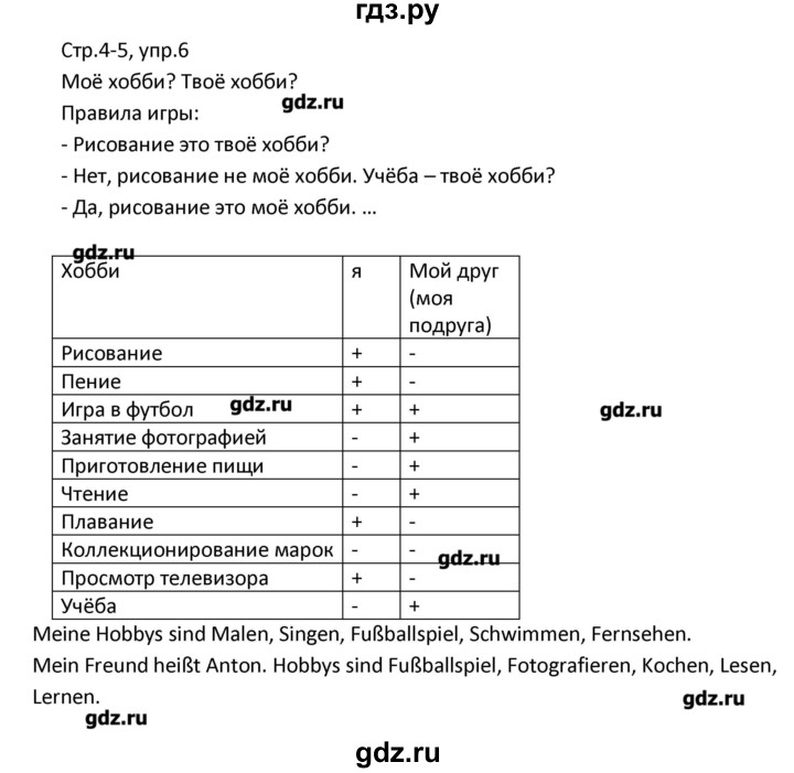 ГДЗ по немецкому языку 4 класс Гальскова рабочая тетрадь  страница - 4, Решебник №1