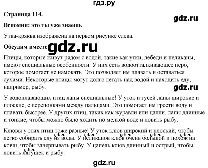 ГДЗ по окружающему миру 3 класс  Виноградова   часть 1. страница - 114, Решебник 2024