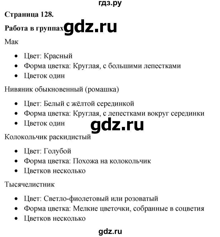 ГДЗ по окружающему миру 3 класс  Виноградова   часть 1. страница - 128, Решебник 2024