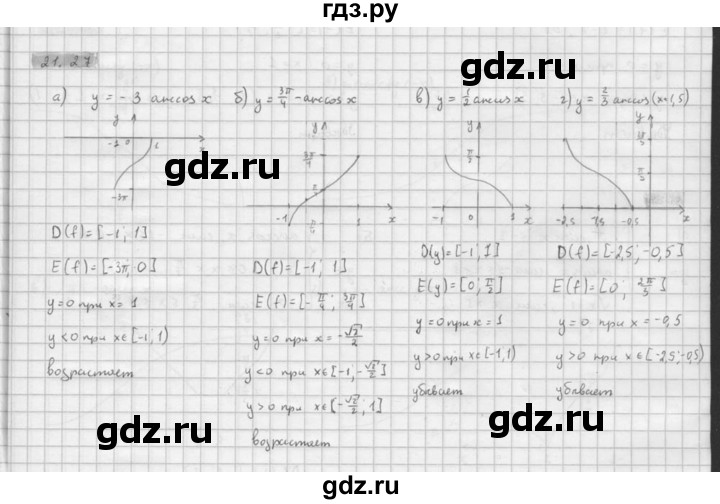ГДЗ по алгебре 10 класс Мордкович Учебник, Задачник Базовый и углубленный уровень §21 - 21.27, Решебник к задачнику 2021
