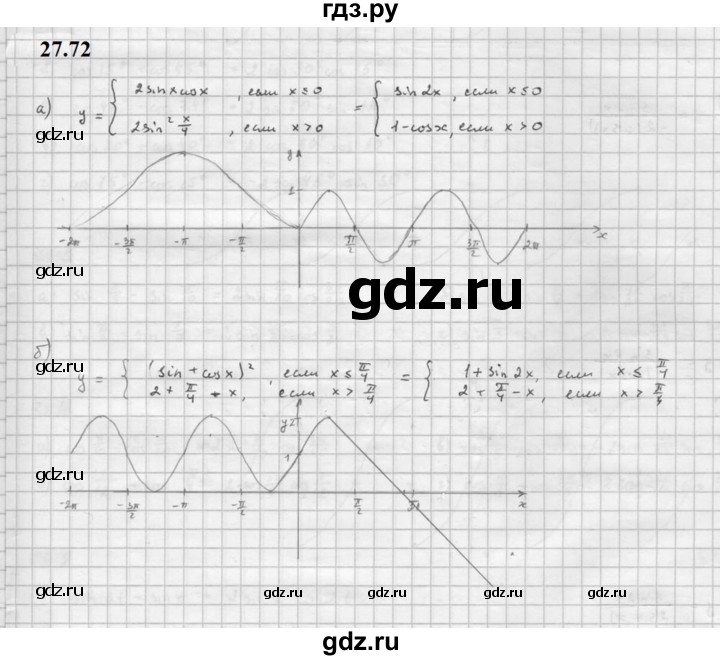 ГДЗ по алгебре 10 класс Мордкович Учебник, Задачник Базовый и углубленный уровень §27 - 27.72, Решебник к задачнику 2021