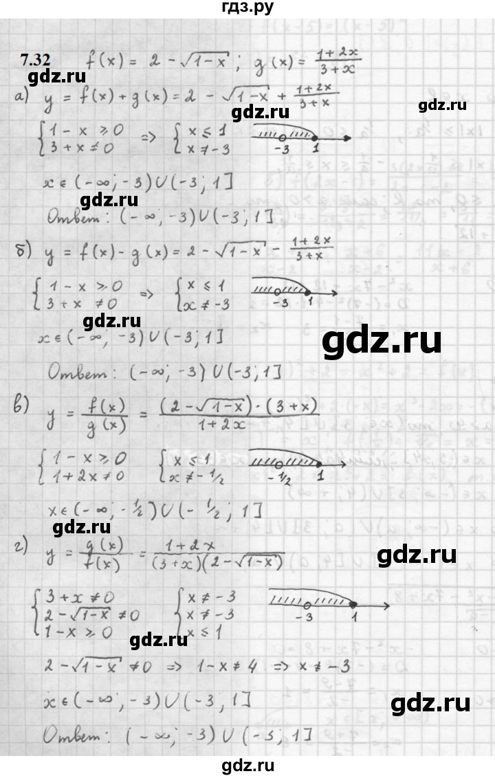 ГДЗ по алгебре 10 класс Мордкович Учебник, Задачник Базовый и углубленный уровень §7 - 7.32, Решебник к задачнику 2021