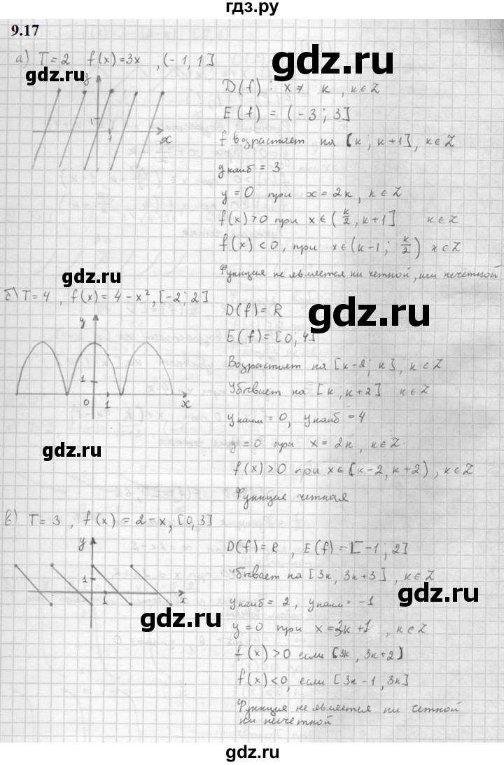ГДЗ по алгебре 10 класс Мордкович Учебник, Задачник Базовый и углубленный уровень §9 - 9.17, Решебник к задачнику 2021