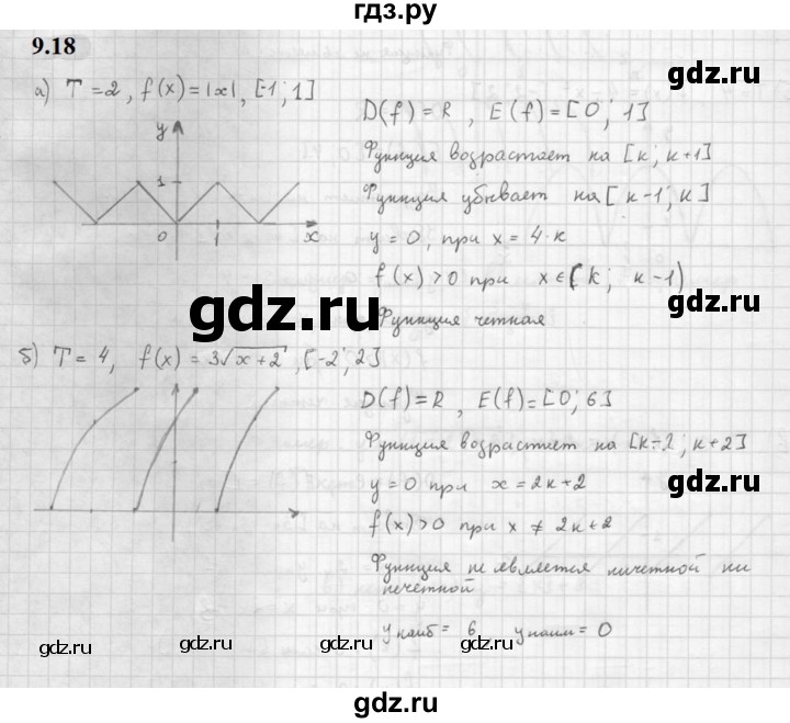 ГДЗ по алгебре 10 класс Мордкович Учебник, Задачник Базовый и углубленный уровень §9 - 9.18, Решебник к задачнику 2021