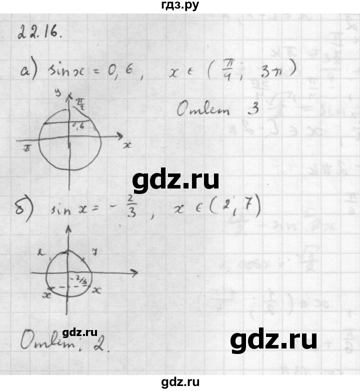 ГДЗ по алгебре 10 класс Мордкович Учебник, Задачник Базовый и углубленный уровень §22 - 22.16, Решебник к задачнику 2016