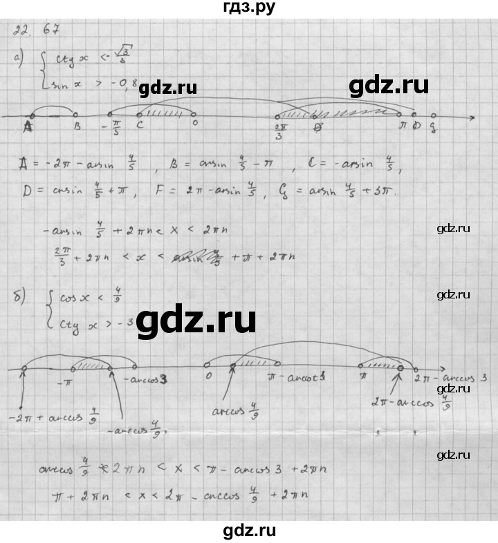 ГДЗ по алгебре 10 класс Мордкович Учебник, Задачник Базовый и углубленный уровень §22 - 22.67, Решебник к задачнику 2016