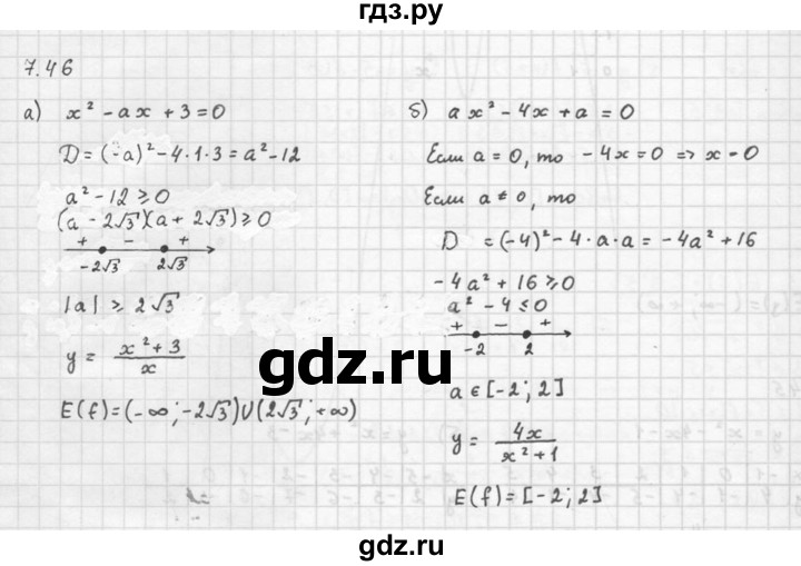 ГДЗ по алгебре 10 класс Мордкович Учебник, Задачник Базовый и углубленный уровень §7 - 7.46, Решебник к задачнику 2016